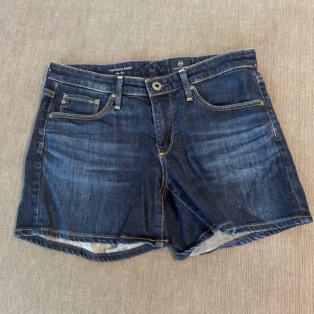 AG Adriano Goldschmied The Stevie Short Women 26 Dark Blue Excellent Slim Denim